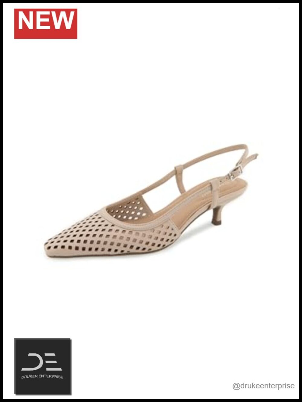 Kenneth Cole Reaction Women's Maggie Perf Pumps Slingback Kitten Heel Pointed